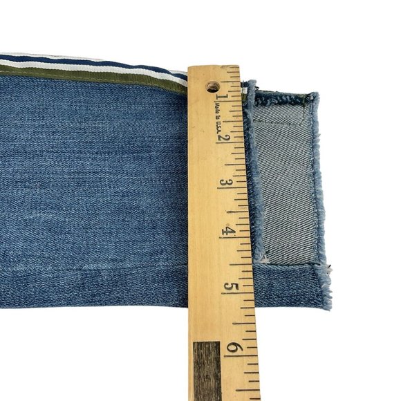 KUT from the Kloth Jeans Women's Sz 0 Reese Ankle Blue Straight Leg Frayed Hem - Picture 9 of 11